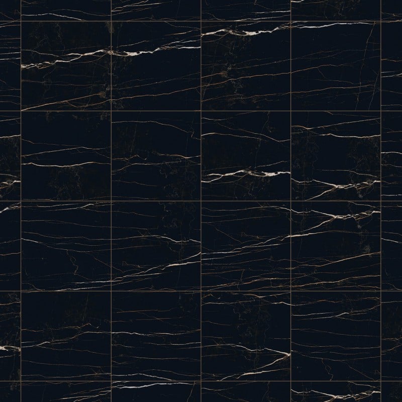 Mexen Flamingo Black glazed rectified gres tile G1, floor-wall tile 60 x 60 cm, high gloss - TL215-060-060-00