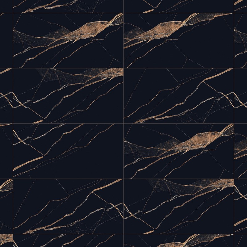 Mexen Fossil Black gres szkliwiony rekt. G1, płytka podłogowo-ścienna 120 x 60 cm, wysoki połysk - TL213-120-060-00