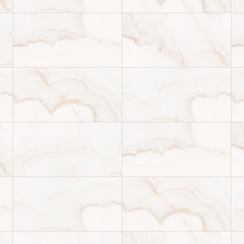 Mexen Onyx White gres szkliwiony rekt. G1, płytka podłogowo-ścienna 120 x 60 cm, połysk - TL106-120-060-01