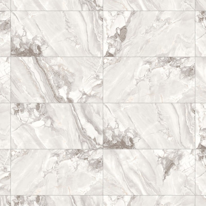 Mexen Limos White glazed rectified gres G1, floor-wall tile 120 x 60 cm, gloss - TL127-120-060-03
