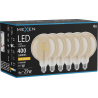 Mexen Vintis 6x Λάμπα LED filament E27, G125, 4W, Θερμή - 2200K, 400 lm, κεχριμπάρι - L158-E27-0422-50x06