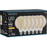 Mexen Vintis 6x LED filamentlampa E27, G125, 6W, Varm - 2200K, 600 lm, ambra - L158-E27-0622-50x06