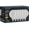 Mexen Vintis 6x Lampadina a filamento LED E27, G125, 6W, Calda - 2700K, 720 lm, trasparente - L158-E27-0627-00x06
