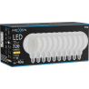 Mexen Vintis 10x lampadina a filamento LED E27, G125, 6W, Calda - 2700K, 720 lm, trasparente - L158-E27-0627-00x10