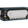 Mexen Vintis 10x LED filamentu spuldze E27, G125, 6W, Silta - 2700K, 720 lm, caurspīdīgs - L158-E27-0627-00x10