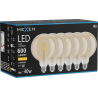 Mexen Vintis 6x LED filamenta spuldze E27, G125, 6W, Silta gaisma - 2700K, 600 lm, dzintara - L158-E27-0627-50x06