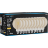 Mexen Vintis 10x Lampadina LED a filamento E27, G125, 6W, Calda - 2700K, 600 lm, ambra - L158-E27-0627-50x10