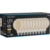 Mexen Vintis 10x LED E27 filamentu spuldze, G125, 6W, Silti - 2700K, 600 lm, dzintara - L158-E27-0627-50x10
