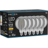 Mexen Vintis 6x LED-filamentlampa E27, G125, 6W, Varm - 2700K, 510 lm, smoke - L158-E27-0627-70x06