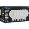 Mexen Vintis 6x Λάμπα LED filament E27, G125, 6W, Ουδέτερη - 4000K, 720 lm, διαφανής - L158-E27-0640-00x06