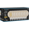 Mexen Vintis 10x Lampadina a filamento LED E27, G125, 8W, Calda - 2200K, 750 lm, ambra - L158-E27-0822-50x10
