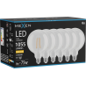 Mexen Vintis 6x Lampadina LED a filamento E27, G125, 8W, Calda - 2700K, 1055 lm, trasparente - L158-E27-0827-00x06
