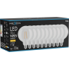 Mexen Vintis 10x Lampadina a filamento LED E27, G125, 8W, Calda - 2700K, 1055 lm, trasparente - L158-E27-0827-00x10