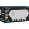 Mexen Vintis 6x LED E27 kvēlspuldze, G125, 10W, Silta - 2700K, 1320 lm, caurspīdīga - L158-E27-1027-00x06