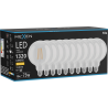 Mexen Vintis 10x LED kvēlspuldze E27, G125, 10W, Silta - 2700K, 1320 lm, caurspīdīga - L158-E27-1027-00x10