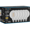 Mexen Vintis 6x LED-Filament-Glühbirne E27, G125, 12W, Warm - 2700K, 1560 lm, klar - L158-E27-1227-00x06