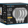 Mexen Vintis 3x LED spuldze spirāles kvēldiegs E27, G125, 6W, Silta - 2200K, 350 lm, dūmu - L168-E27-0622-70x03