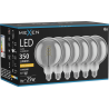 Mexen Vintis 6x Λάμπα με νήμα σπειροειδές LED E27, G125, 6W, Θερμό - 2200K, 350 lm, καπνιστό