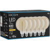 Mexen Vintis 6x Filamenta spirāles LED spuldze E27, G125, 8W, Silta - 2200K, 600 lm, dzintars - L168-E27-0822-50x06
