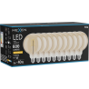 Mexen Vintis 10x LED-Filament-Glühbirne Spiral E27, G125, 8W, Warm - 2200K, 600 lm, Bernstein - L168-E27-0822-50x10