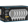 Mexen Vintis 6x Λάμπα LED νηματώδης σπείρα E27, G125, 8W, Ζεστό - 2200K, 450 lm, smoke
