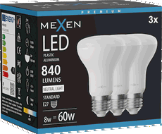 Mexen Nova 3x LED spuldze E27, R63, 8W, Neitrālā - 4000K, 840 lm - L104-E27-0840-01x03