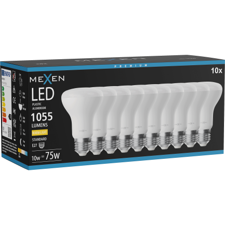 Mexen Nova 10x żarówka LED E27, R63, 10W, Ciepła - 3000K, 1055 lm - L104-E27-1030-01x10
