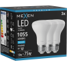 Mexen Nova 3x LED spuldze E27, R63, 10W, Auksts - 6500K, 1055 lm - L104-E27-1065-01x03