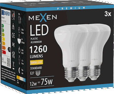 Mexen Nova 3x żarówka LED E27, R63, 12W, Ciepła - 3000K, 1260 lm - L104-E27-1230-01x03