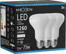 Mexen Nova 3x LED žarulja E27, R80, 12W, Neutralna - 4000K, 1260 lm - L105-E27-1240-01x03