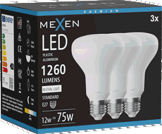 Mexen Nova 3x żarówka LED E27, R80, 12W, Neutralna - 4000K, 1260 lm - L105-E27-1240-01x03