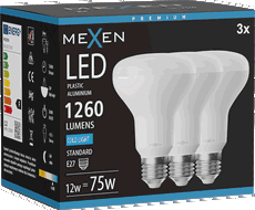 Mexen Nova 3x żarówka LED E27, R80, 12W, Zimna - 6500K, 1260 lm - L105-E27-1265-01x03