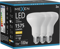 Mexen Nova 3x LED žarulja E27, R80, 15W, Topla - 3000K, 1575 lm - L105-E27-1530-01x03
