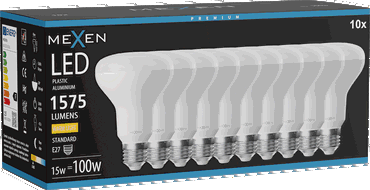 Mexen Nova 10x żarówka LED E27, R80, 15W, Ciepła - 3000K, 1575 lm - L105-E27-1530-01x10