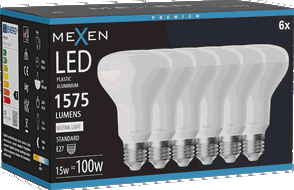 Mexen Nova 6x LED žarulja E27, R80, 15W, Neutralna - 4000K, 1575 lm - L105-E27-1540-01x06