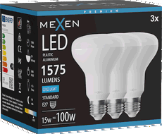 Mexen Nova 3x LED žarulja E27, R80, 15W, Hladna - 6500K, 1575 lm - L105-E27-1565-01x03