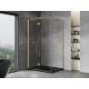 Mexen Mist-F folding shower cabin left 75 x 95 cm, transparent, brushed gold - 8A6T-075-095-55-00-L