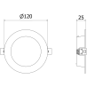 Mexen LDRR LED downlight griestu panelis, iegrimejams, 12 cm diametrs, 6W, Neitrāla - 4000K, 600 lm, balts - L210-012-0640-20