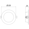 Mexen LDRR griestu panelis LED iemontējams fi 12 cm, 6W, Auksts - 6500K, 600 lm, balts - L210-012-0665-20