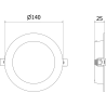 Mexen LDRR griestu panelis iemontējamais LED, fi 14 cm, 9W, Auksta - 6500K, 990 lm, balts - L210-014-0965-20