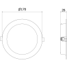 Mexen LDRR panel sufitowy downlight LED wpuszczany fi 17 cm, 12W, Zimna - 6500K, 960 lm, czarny - L210-017-1265-70