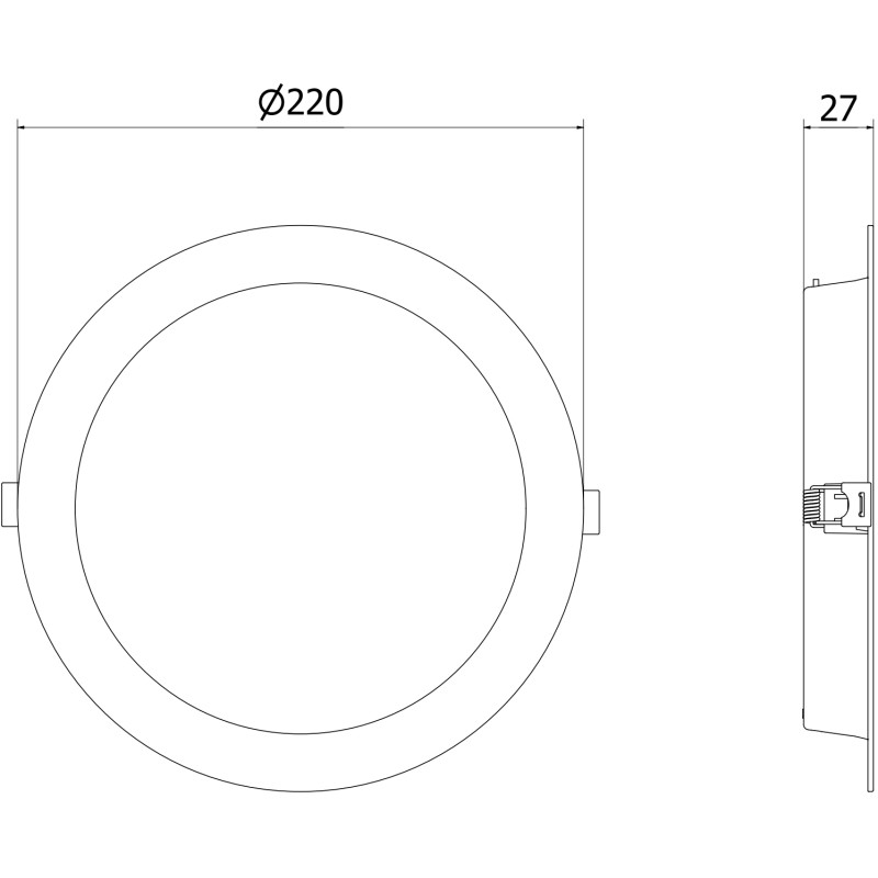 Mexen LDRR panel sufitowy downlight LED wpuszczany fi 22 cm, 18W, Neutralna - 4000K, 1980 lm, biały - L210-022-1840-20