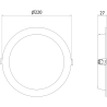 Mexen LDRR griestu panelis LED iemontēts fi 22 cm, 18W, Neitrāls - 4000K, 1980 lm, balts - L210-022-1840-20