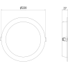 Mexen LDRR panel sufitowy downlight LED wpuszczany fi 22 cm, 18W, Neutralna - 4000K, 1440 lm, czarny - L210-022-1840-70