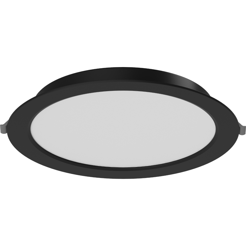 Mexen LDRR LED Downlight Plafongsinstallatioun, 22 cm, 18W, Kal - 6500K, 1440 lm, schwaarz - L210-022-1865-70