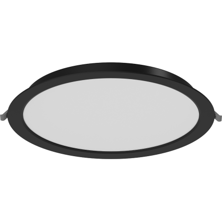 Mexen LDRR iebūvējamais LED downlight griestu panelis, diametrs 30 cm, 24W, Neitrāla - 4000K, 1920 lm, melns