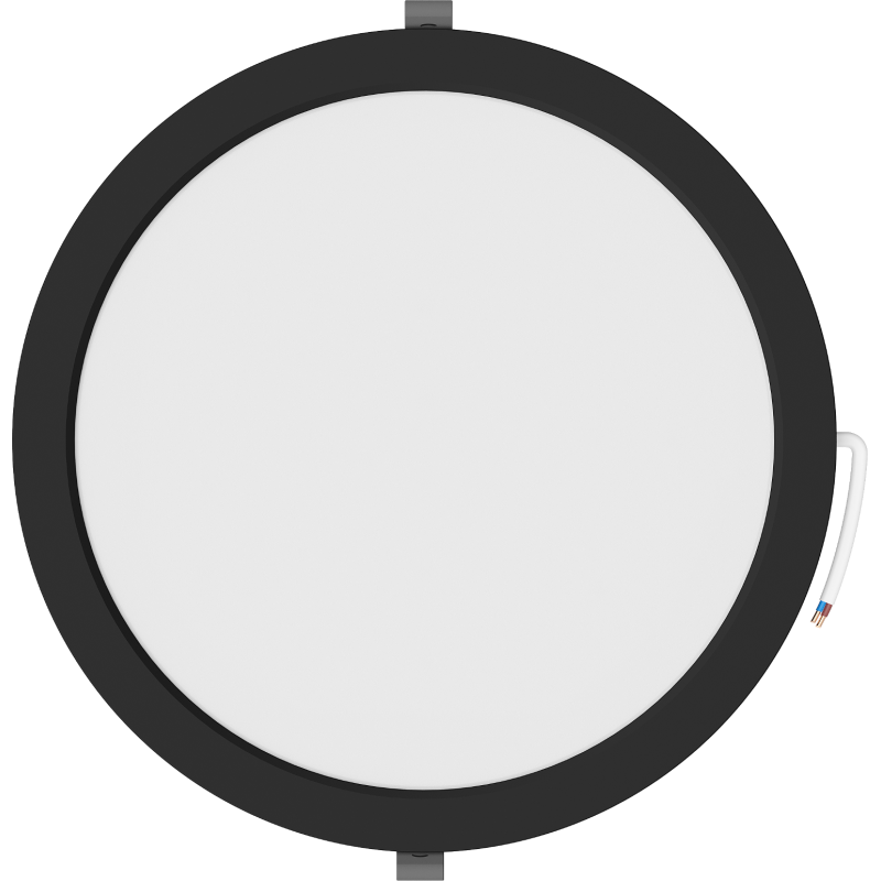 Mexen LDRR iebūvējamais LED downlight griestu panelis, diametrs 30 cm, 24W, Neitrāla - 4000K, 1920 lm, melns