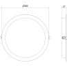Mexen LDRR iebūvējamais LED downlight griestu panelis, diametrs 30 cm, 24W, Neitrāla - 4000K, 1920 lm, melns