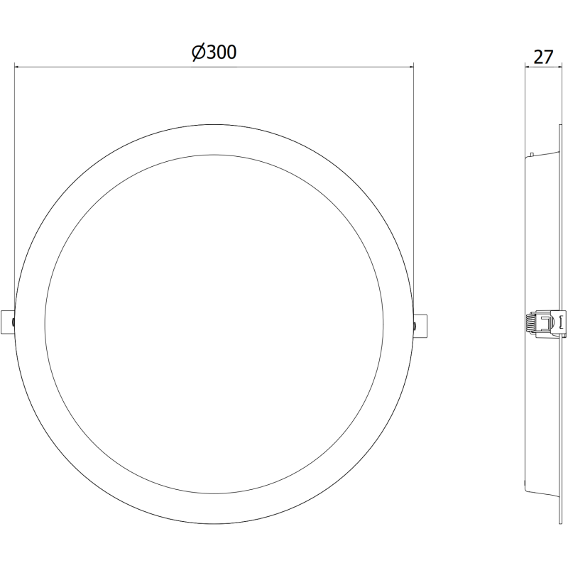 Mexen LDRR Iegremdējamais griestu panelis LED, 30 cm, 24W, Auksts - 6500K, 2640 lm, balts - L210-030-2465-20