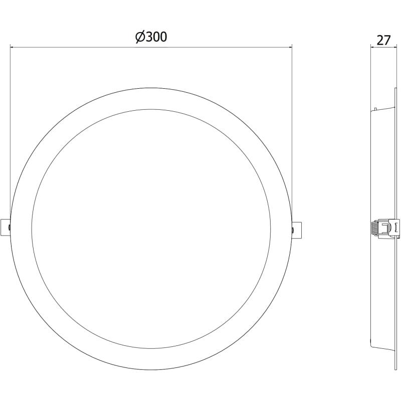 Mexen LDRR infälld LED-downlight takpanel Ø 30 cm, 24W, Kall - 6500K, 2640 lm, vit - L210-030-2465-20